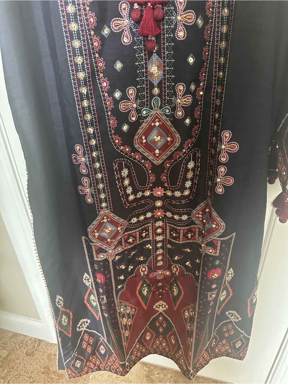 Pakistani clothes- Saira Rizwan 3 piece silk outfit - Picture 5 of 11